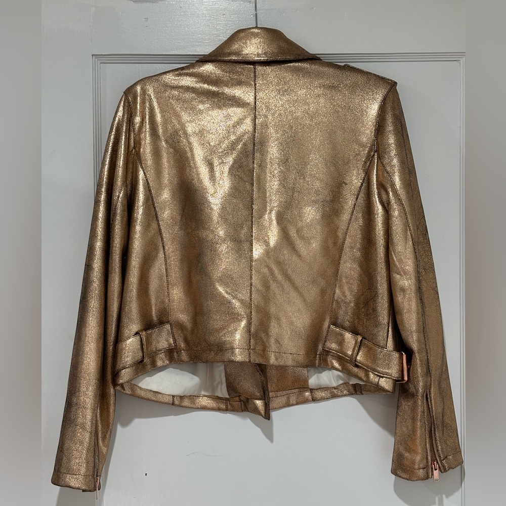 Anthropologie Metallic Bronze Moto Jacket - Picture 5 of 12